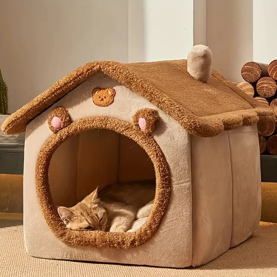 House Design Semi-Enclosed Cat Bed