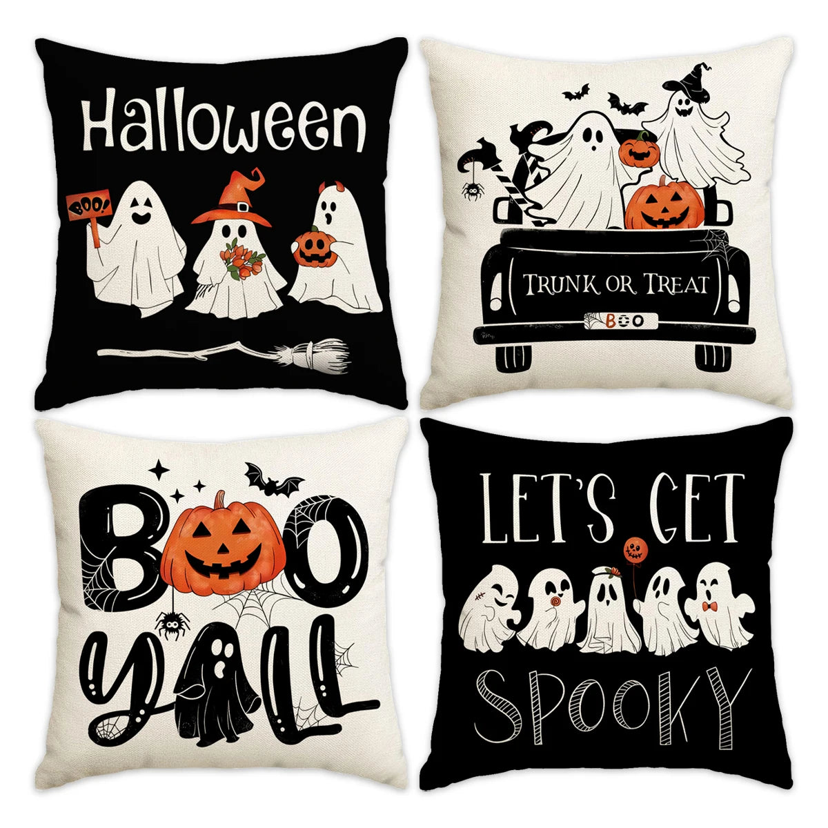 1pc/4pcs Halloween decoration pillow cover