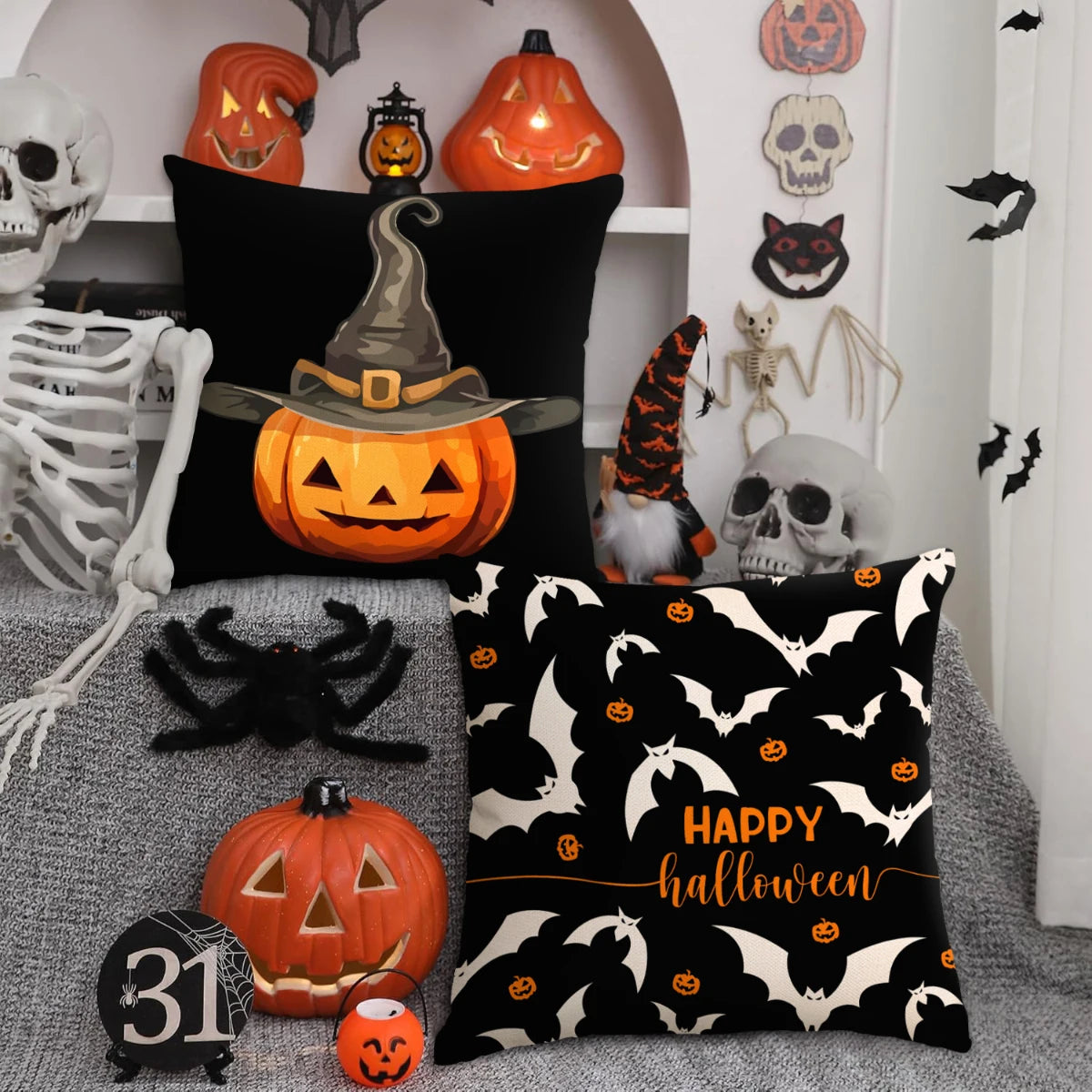 1pc/4pcs Halloween decoration pillow cover