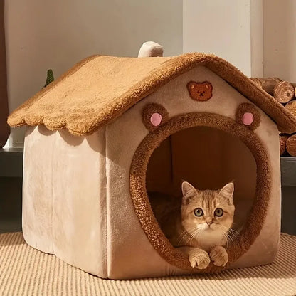 House Design Semi-Enclosed Cat Bed